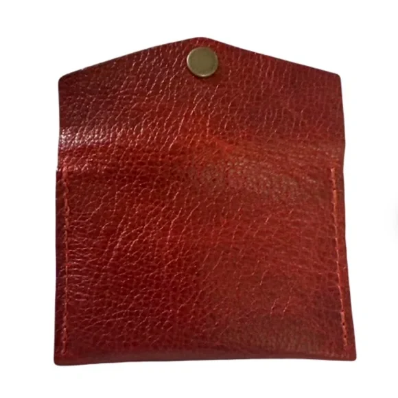 Portland Leather Goods Mini Envelope Wallet Chili Red Card Holder - Picture 4 of 5